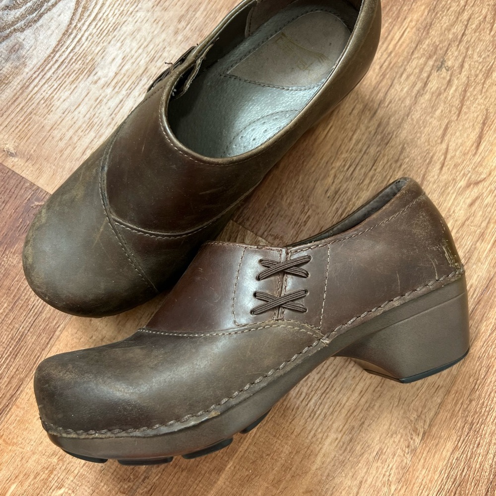Dansko Brown Leather Women's Clogs